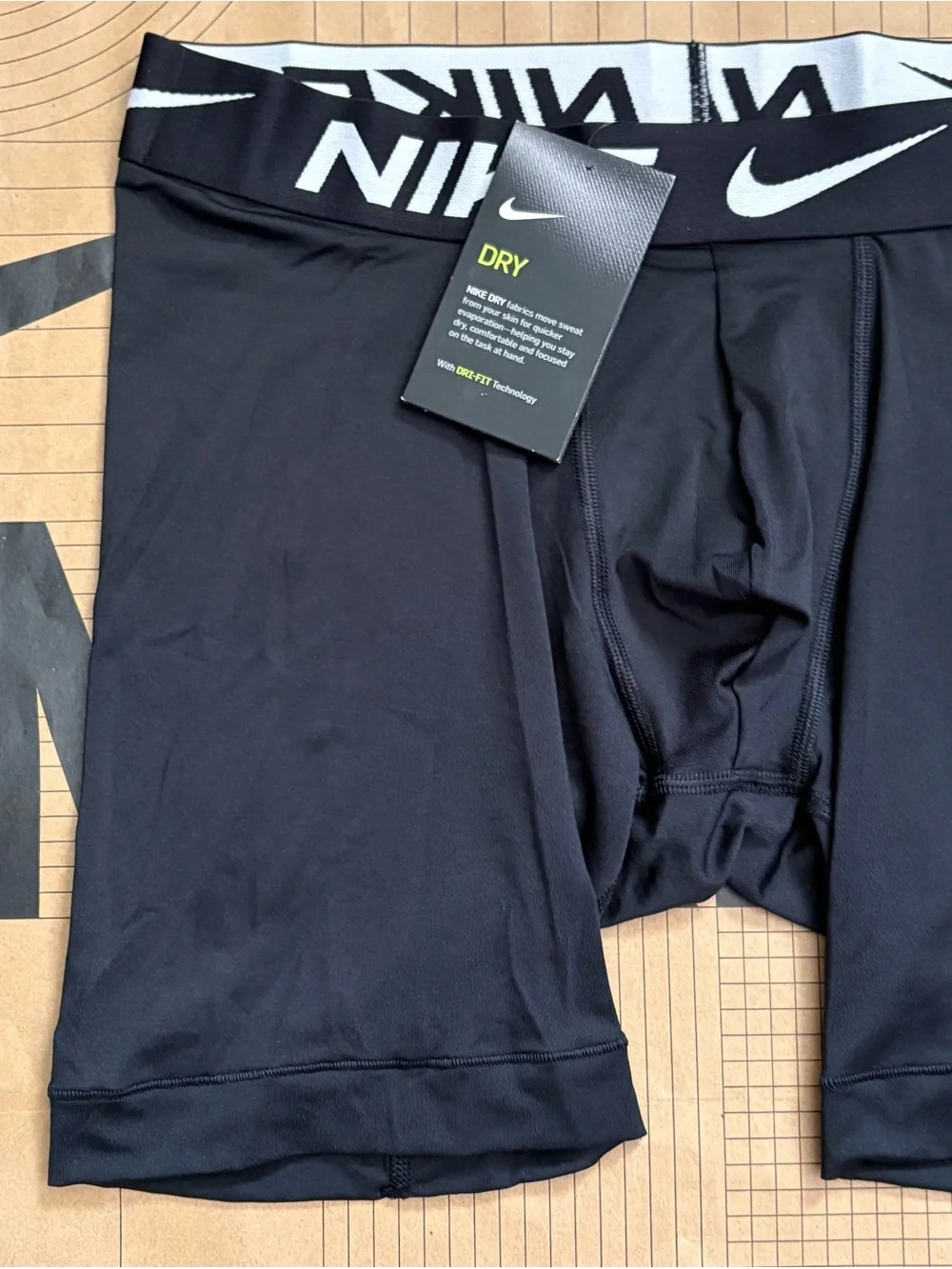 Nike Black Dri-FIT Logo Waistband Micro Boxer Briefs Fitted Compression Shorts